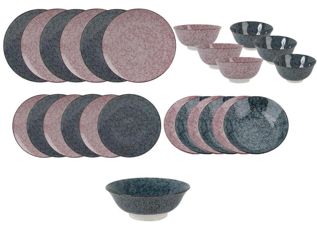 OLD FASHION MÜRDÜM PETROL 6 KİŞİLİK 25 PARÇA YEMEK TAKIMI