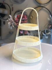 SENTETİK HASIR KREM 3 KATLI YUVARLAK SUNUMLUK 50CM