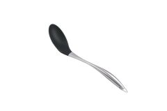 SİYAH METAL SİLİKON YASSI KAŞIK 32CM