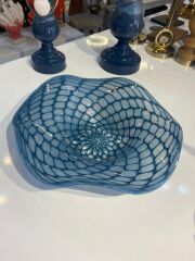 PRINCIPAL MAVİ DEKORATİF TABAK/KASE 38CM