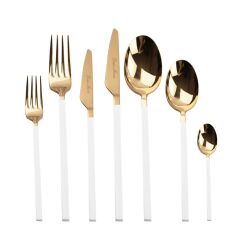 CARRE GOLD WHITE 42 PARÇA ÇATAL KAŞIK BIÇAK SETİ