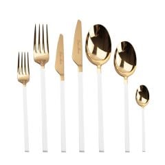CARRE GOLD WHITE 42 PARÇA ÇATAL KAŞIK BIÇAK SETİ