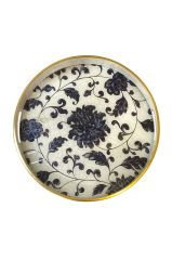 MAVİ ALTIN YUVARLAK DESEN TEPSİ 36CM