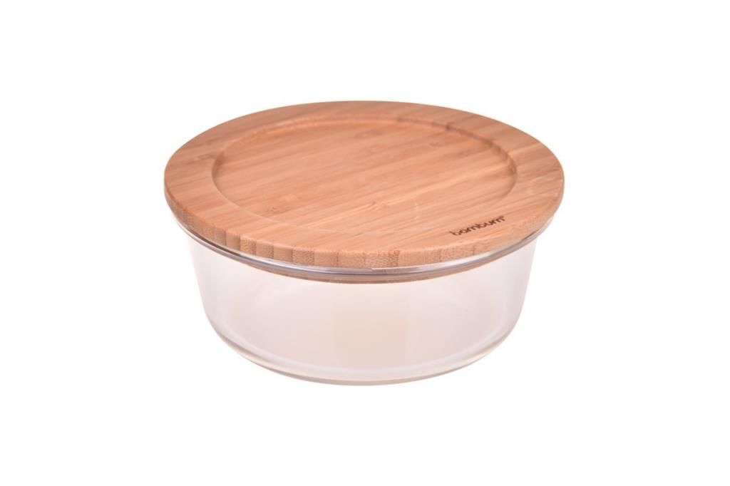 Lavi - Yuvarlak Cam Saklama Kabı 950ml
