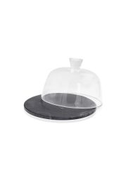 MERMER SİYAH KEK FANUS/SUNUM TABAK 25CM