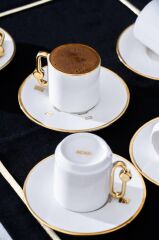 SADE ORTA ŞEKERLİ 6 KİŞİLİK TÜRK KAHVESİ FİNCANI