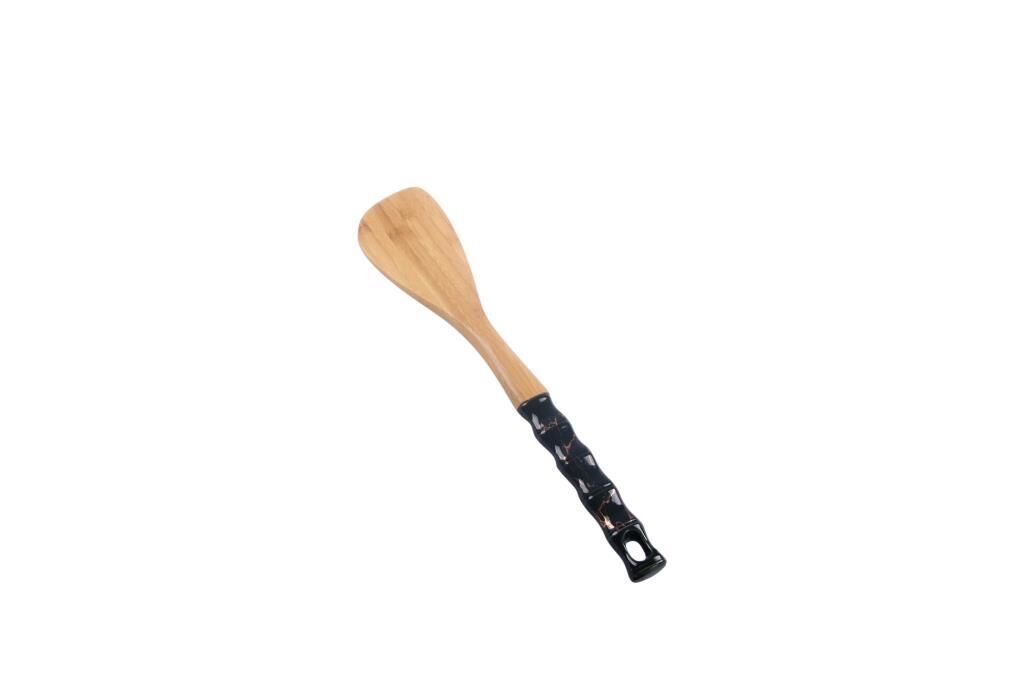 SİYAH MERMER PORSELEN SAPLI BAMBU SPATULA