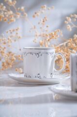 GÜMÜŞ İŞLEMELİ 6 KİŞİLİK TÜRK KAHVESİ FİNCANI