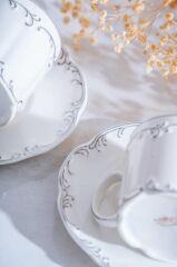 GÜMÜŞ İŞLEMELİ 6 KİŞİLİK TÜRK KAHVESİ FİNCANI