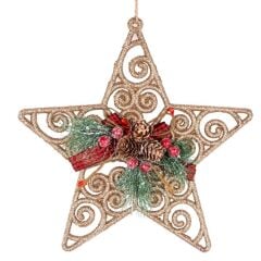 GOLD SİMLİ KOZALAKLI NOEL DEKOR 22CM