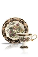 GEYŞA AYAKLI SİYAH 6 KİŞİLİK TÜRK KAHVESİ FİNCANI