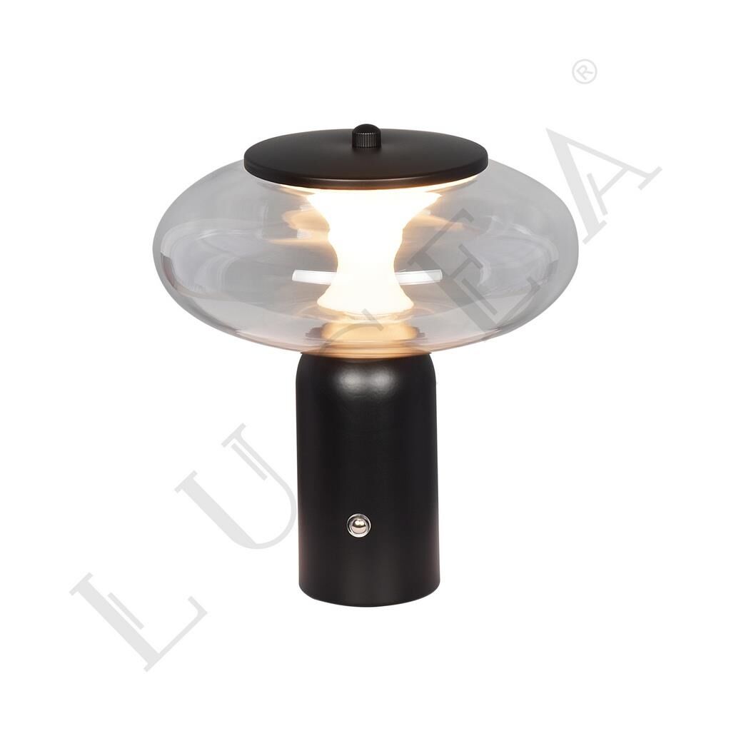 HERTA DAİRE  SİYAH ŞARJLI GÜN IŞIĞI LEDLİ MASA LAMBASI 1.8W