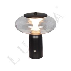 HERTA DAİRE  SİYAH ŞARJLI GÜN IŞIĞI LEDLİ MASA LAMBASI 1.8W