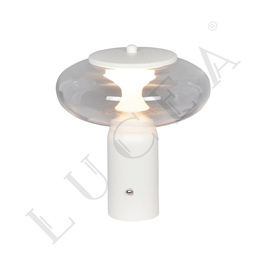 HERTA DAİRE  BEYAZ ŞARJLI GÜN IŞIĞI LEDLİ MASA LAMBASI 1.8W