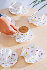 İNCİ ÇİÇEKLİ 6 KİŞİLİK TÜRK KAHVESİ FİNCANI