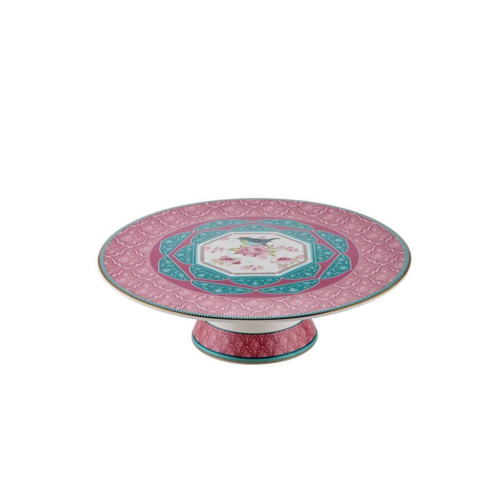 QUSH PEMBE AYAKLI KEK SERVİS TABAK 28X8CM