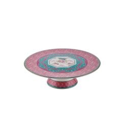 QUSH PEMBE AYAKLI KEK SERVİS TABAK 28X8CM