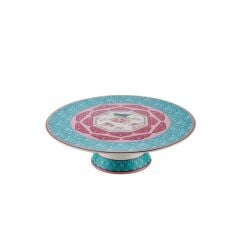 QUSH MAVİ AYAKLI KEK SERVİS TABAK 28X8CM