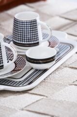 RENZO 2 KİŞİLİK TEPSİLİ TÜRK KAHVESİ FİNCANI