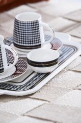 RENZO 2 KİŞİLİK TEPSİLİ TÜRK KAHVESİ FİNCANI