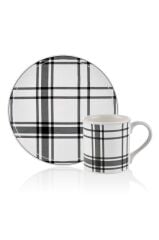 SQUARE SİYAH KUPA VE PASTA TABAĞI SET