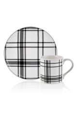 SQUARE SİYAH KUPA VE PASTA TABAĞI SET