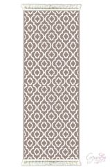 6014 İKAT DESEN SÜTLÜ KAHVE KAYDIRMAZ HALI 80x300cm