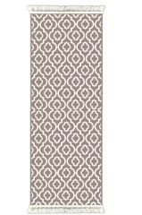 6014 İKAT DESEN SÜTLÜ KAHVE KAYDIRMAZ HALI 80x300cm