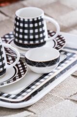 ALMOND 2 KİŞİLİK TEPSİLİ TÜRK KAHVESİ FİNCANI