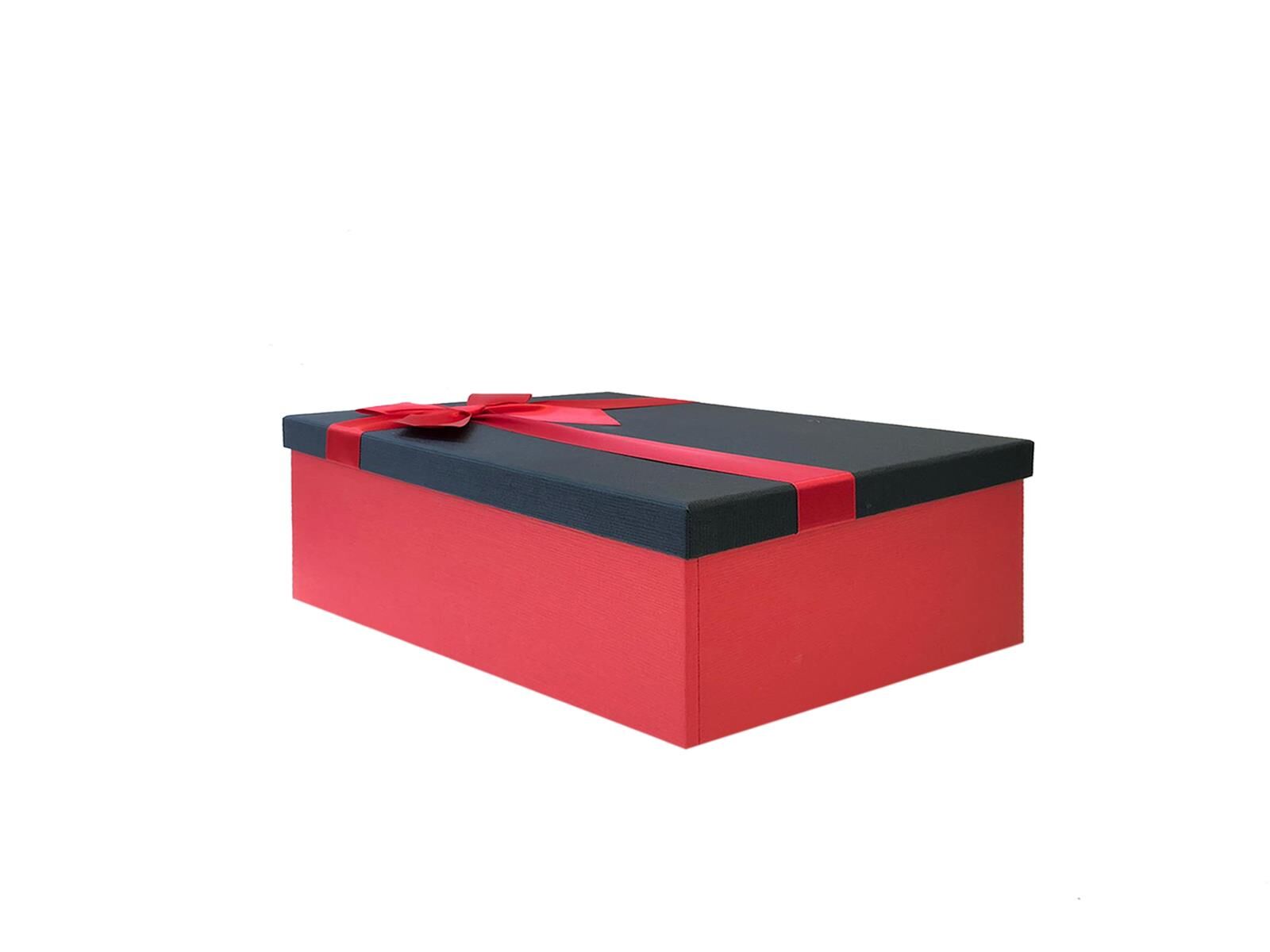 KIRMIZI SİYAH FİYONKLU KUTU 26CM