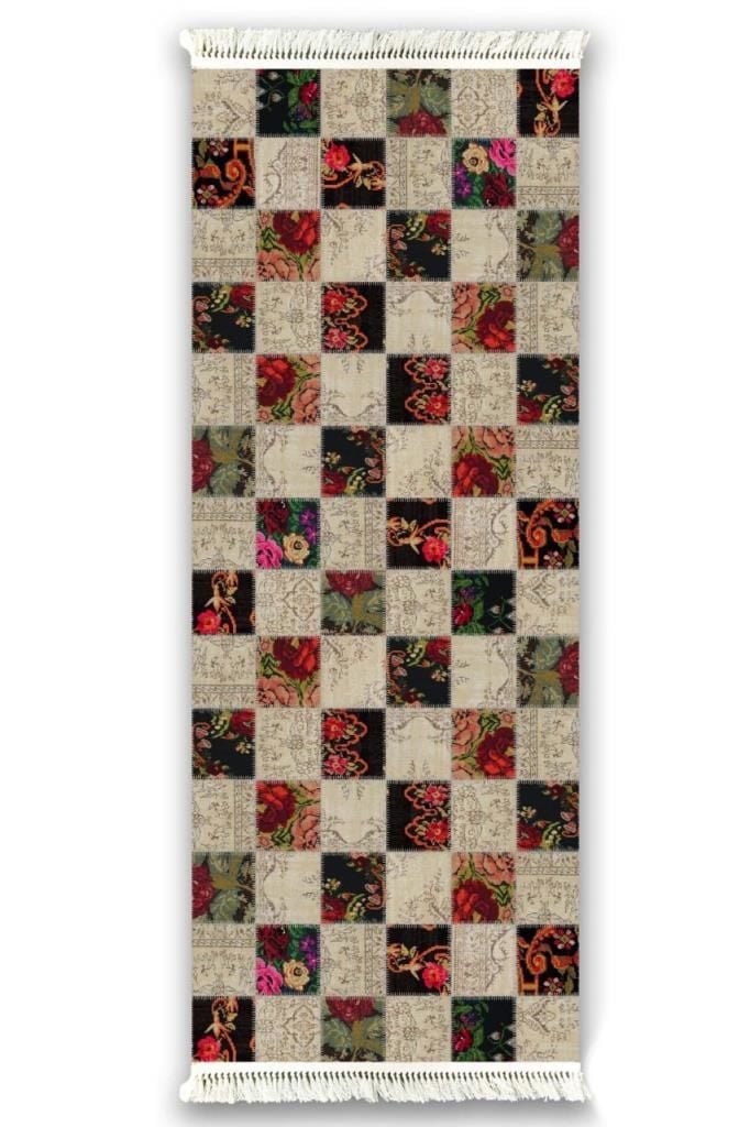 6001 ETNİK DESEN KAYDIRMAZ HALI 80x300cm