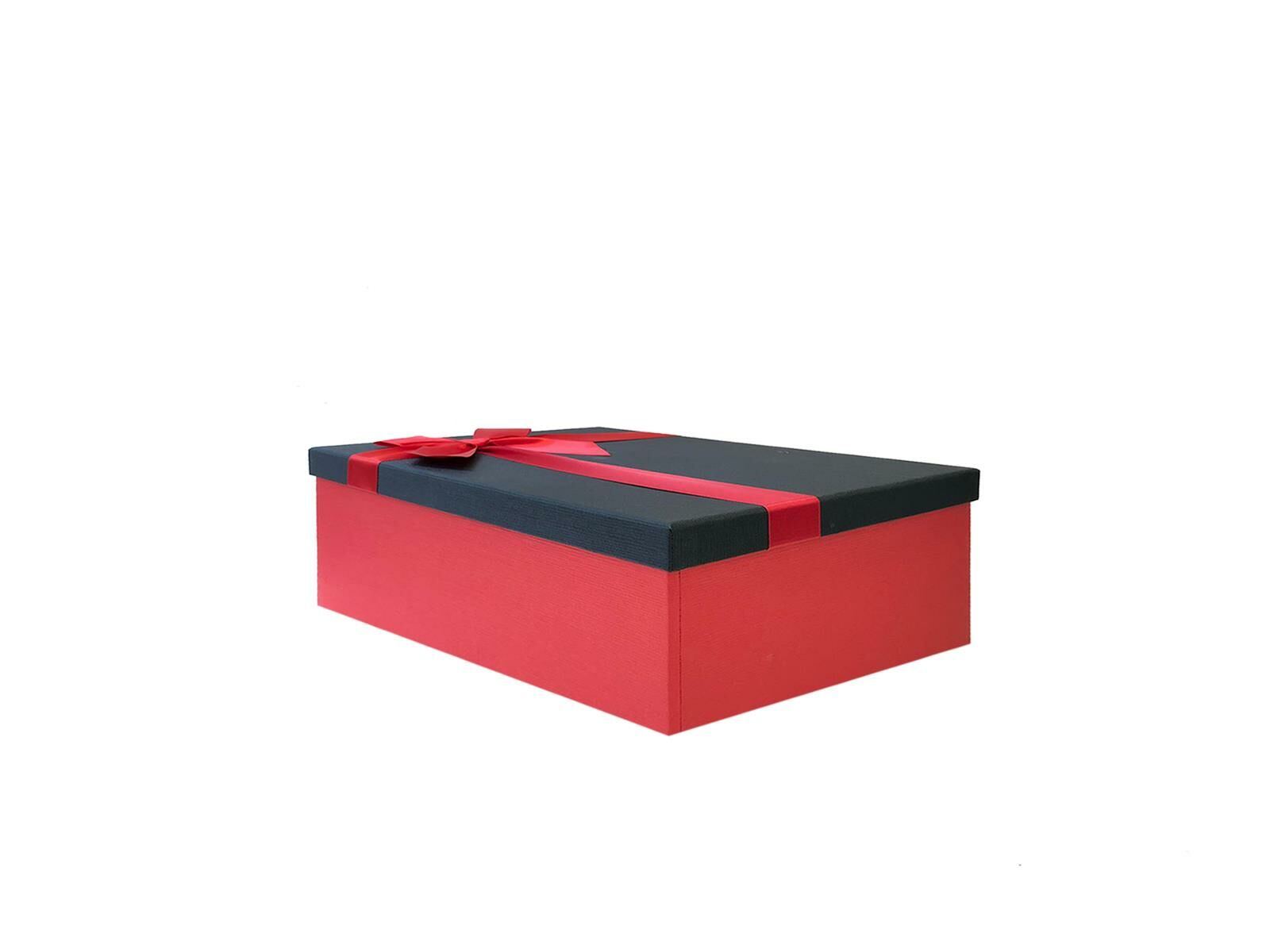KIRMIZI SİYAH FİYONKLU KUTU 22CM