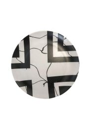 SİYAH DESENLİ SERVİS TABAK 6'LI