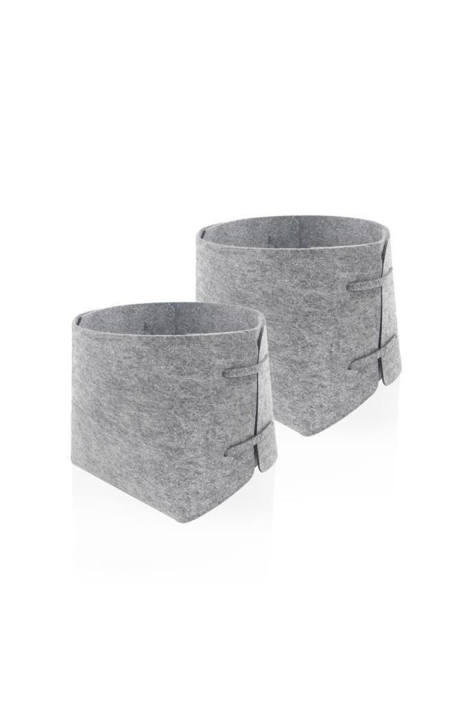 AÇIK GRİ 2'Lİ KEÇE ORGANİZER 17X16X16CM