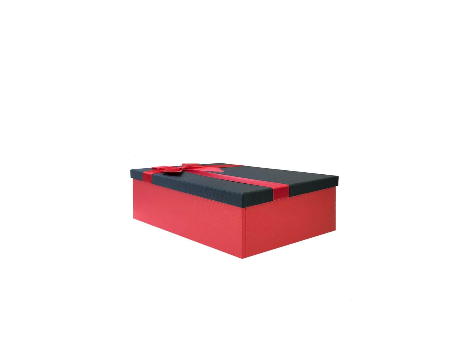 KIRMIZI SİYAH FİYONKLU KUTU 18CM