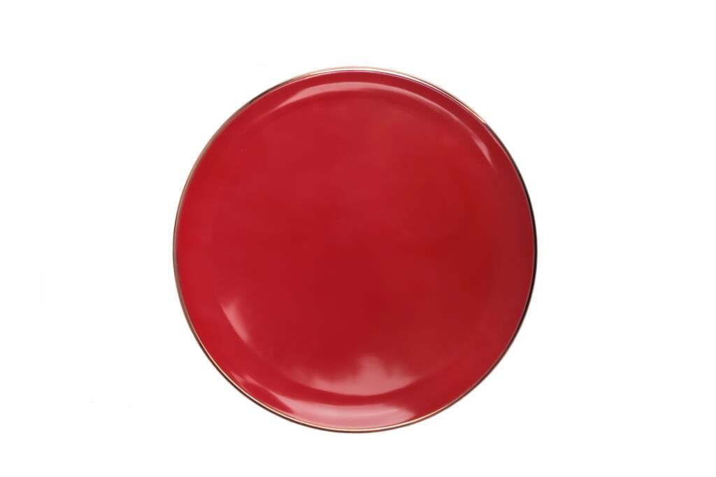 SOLID KIRMIZI ROSEGOLD TEKLİ SERVİS TABAK 26CM