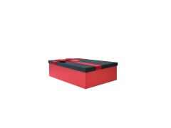 KIRMIZI SİYAH FİYONKLU KUTU 16CM