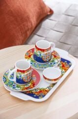 PİENZA 2 KİŞİLİK TEPSİLİ TÜRK KAHVESİ FİNCANI