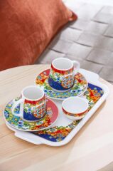 PİENZA 2 KİŞİLİK TEPSİLİ TÜRK KAHVESİ FİNCANI