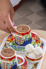 PİENZA 2 KİŞİLİK TEPSİLİ TÜRK KAHVESİ FİNCANI