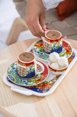 PİENZA 2 KİŞİLİK TEPSİLİ TÜRK KAHVESİ FİNCANI