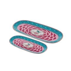QUSH MAVİ 2'Lİ KAYIK TABAK 34-26CM