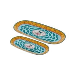 QUSH SARI 2'Lİ KAYIK TABAK 34-26CM