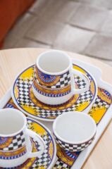 TRİANNA 2 KİŞİLİK TEPSİLİ TÜRK KAHVESİ FİNCANI