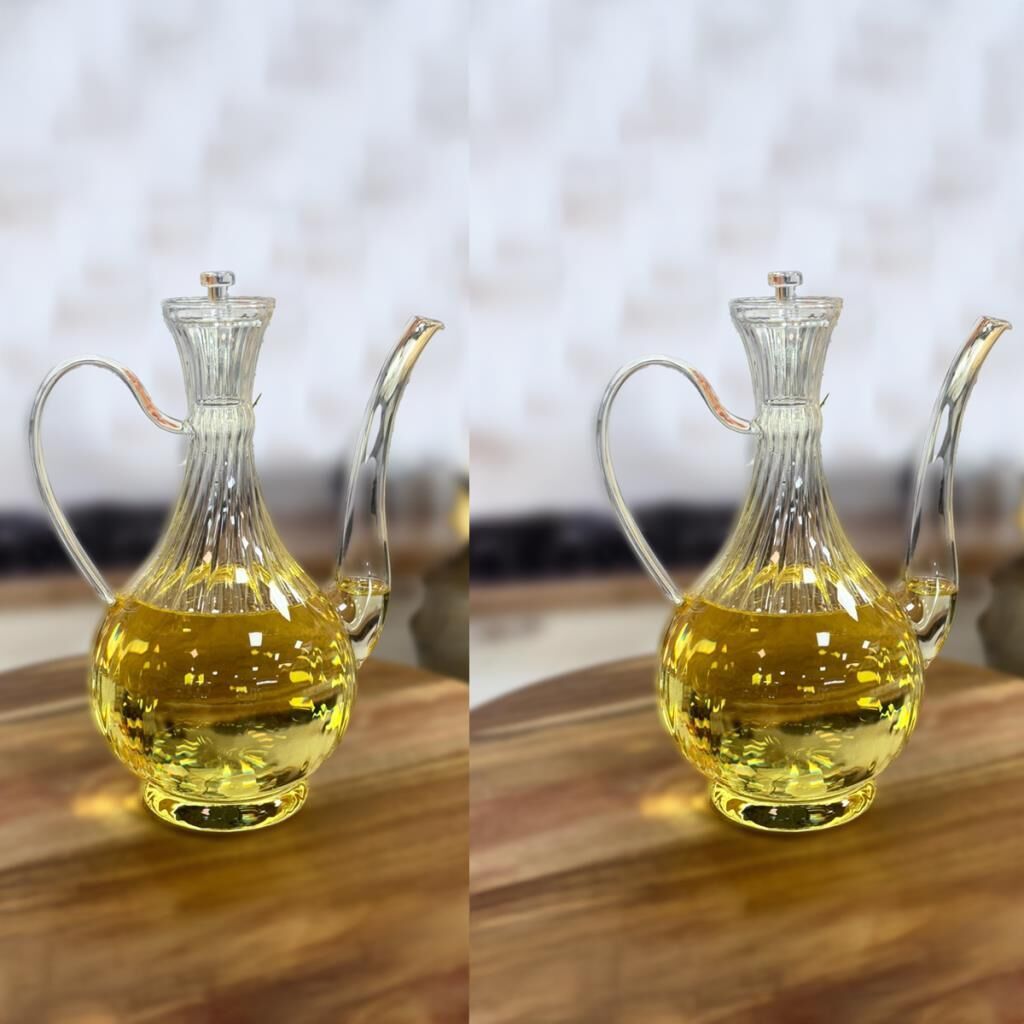 İBRİK ÇİZGİLİ CAM 2'Lİ YAĞDANLIK 750ML