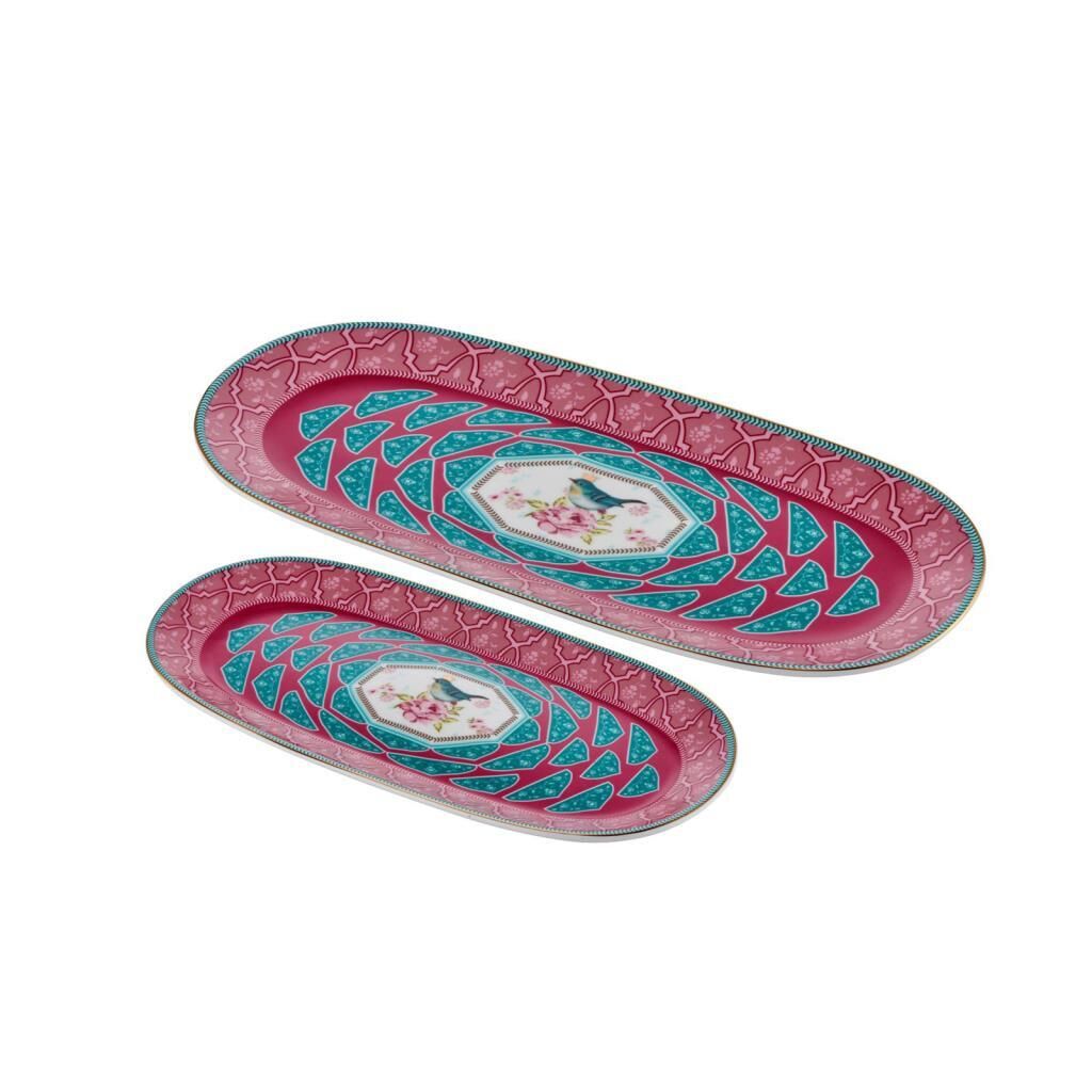 QUSH PEMBE 2'Lİ KAYIK TABAK 34-26CM