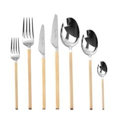 CARRE GÜMÜŞ MAT ALTIN 42 PARÇA ÇATAL KAŞIK BIÇAK SETİ