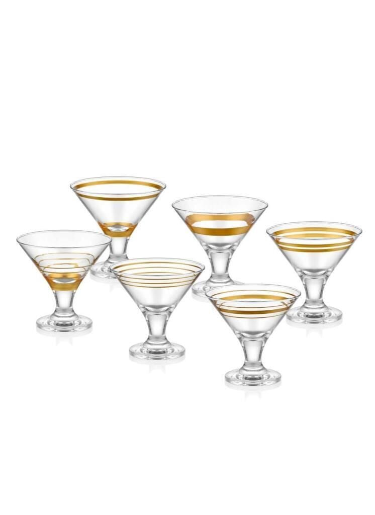 ALTIN ÇİZGİLİ 6'LI DONDURMALIK/KASE