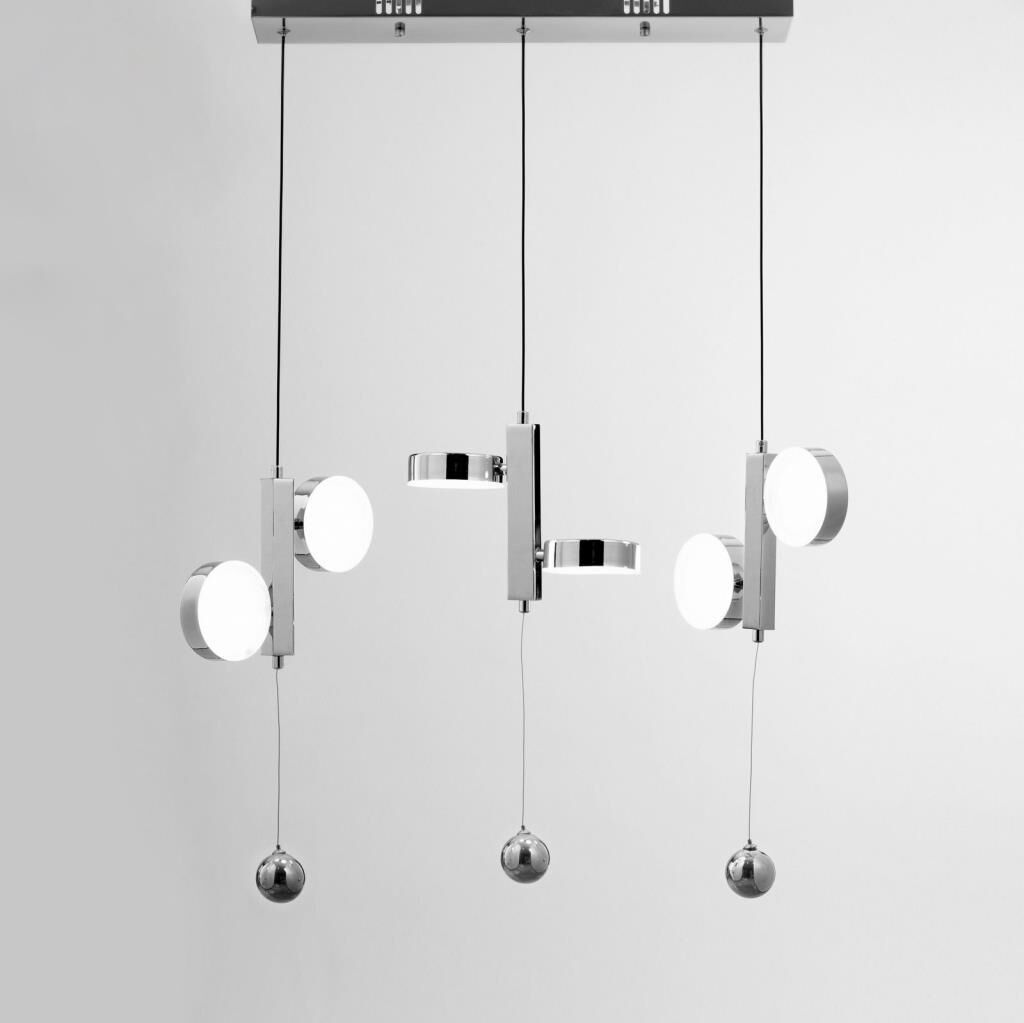 GÜMÜŞ METAL DİKDÖRTGEN LEDLİ AVİZE