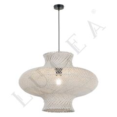 RENE 60CM BEYAZ BAMBU TEKLİ SARKIT AVİZE E27x1